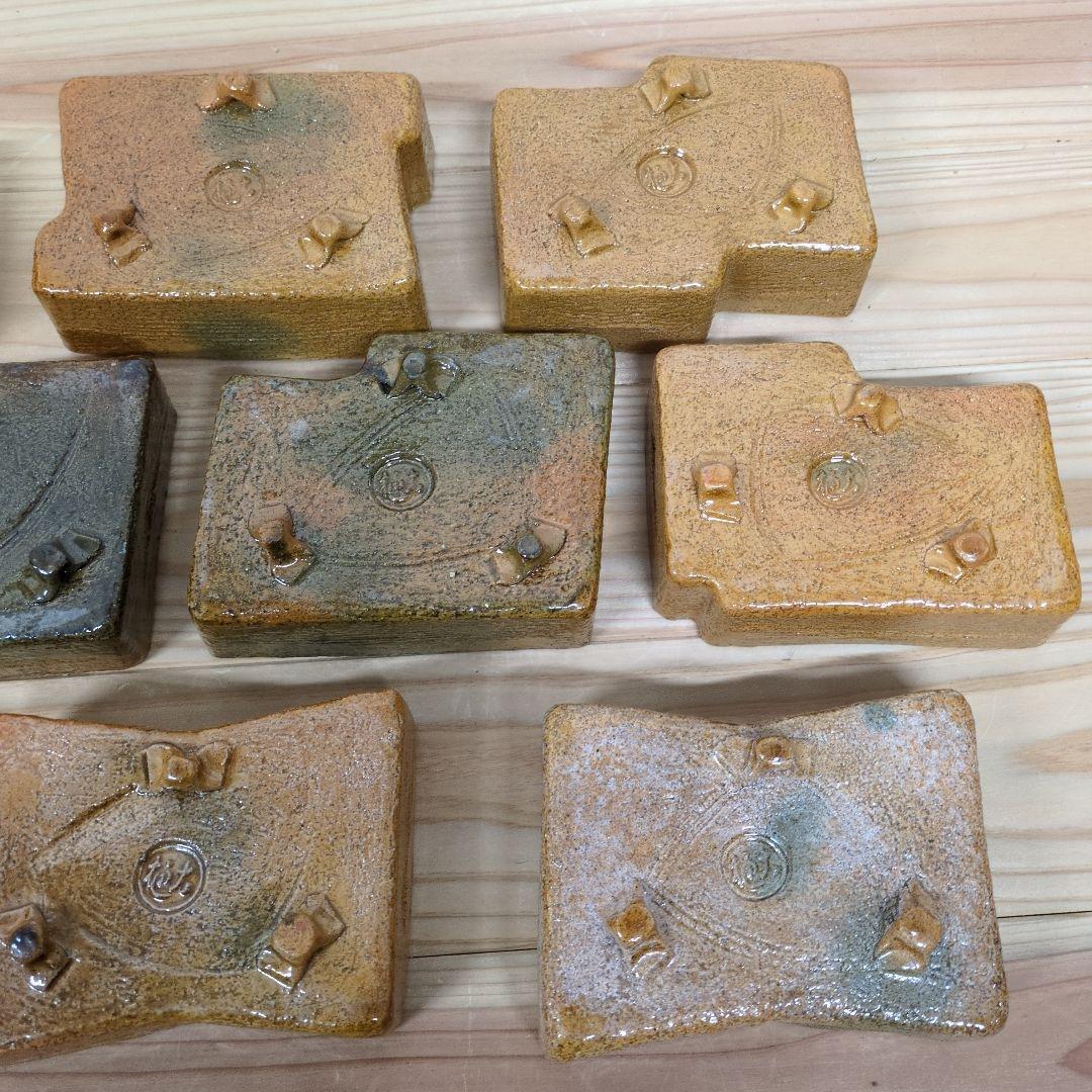 ９代大樋長左衛門　飴釉変形向付１０客揃え