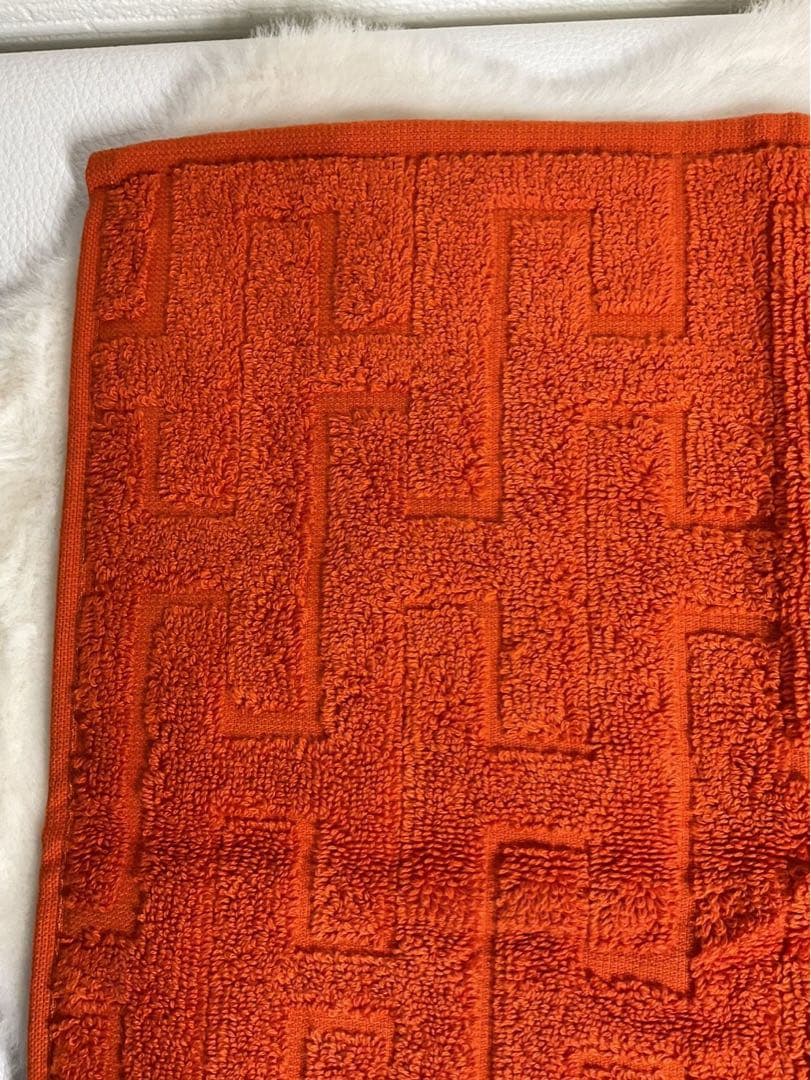 オレンジ パターンタオル 箱付き