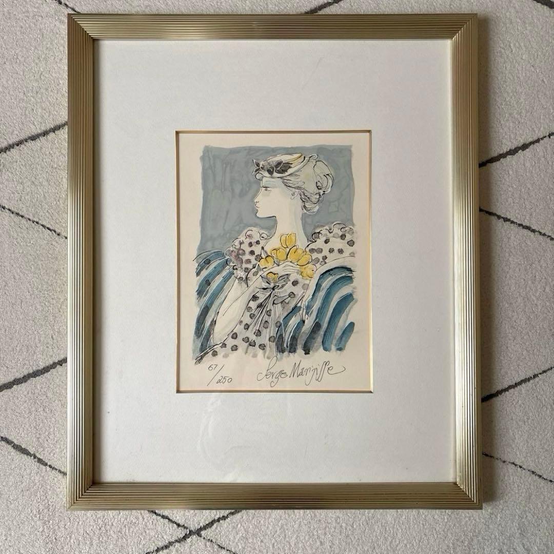 サージ・マルジスSerge Marjisse リトグラフ「黄色いブーケ」 真作