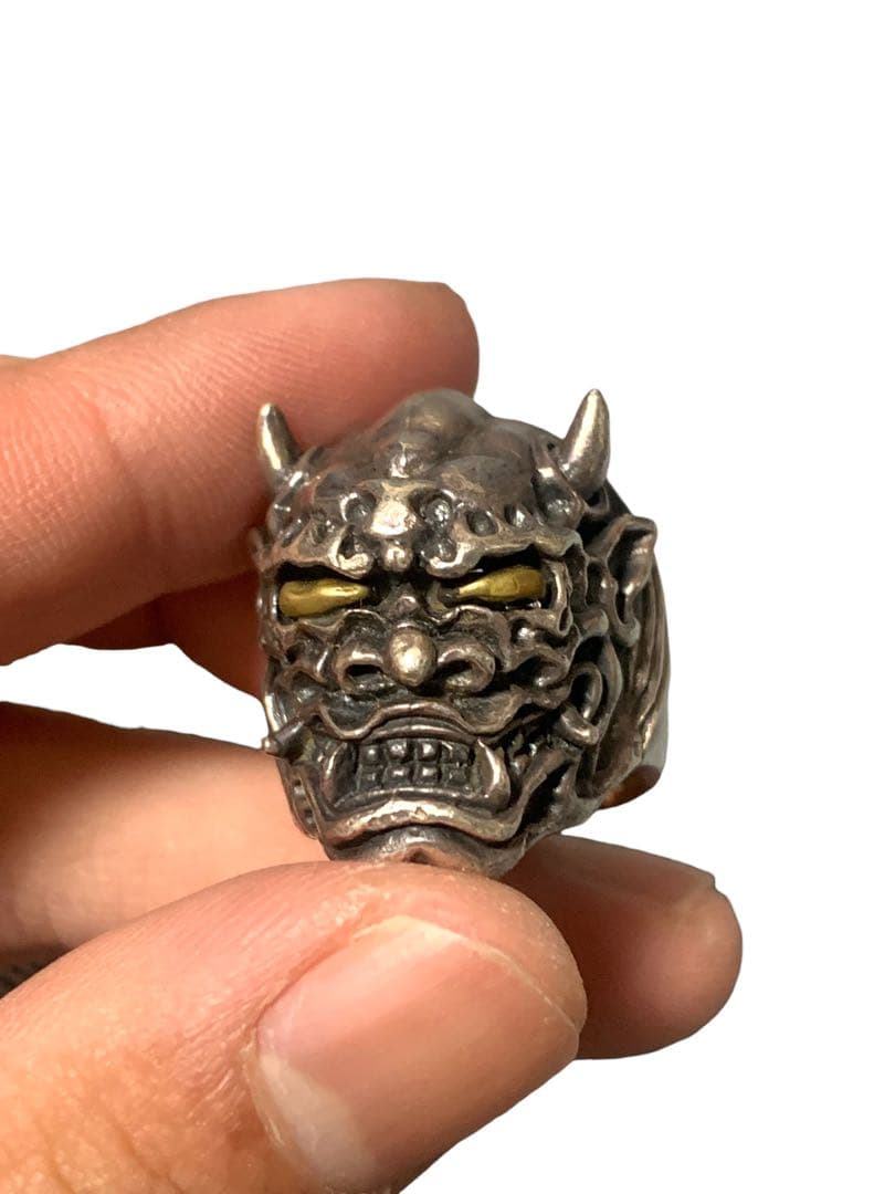 【期間限定】シルバー925 リング 5万 鬼モチーフ18号ゴツめ デザイン
