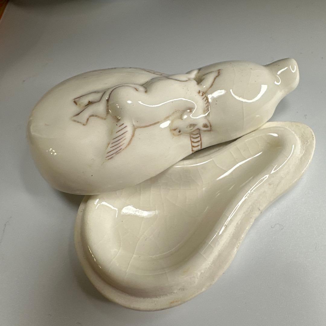 茂右衛門 前田宝泉 古董　古美术 人間国宝 十三代柿右衛門・濁手 香合 龍紋