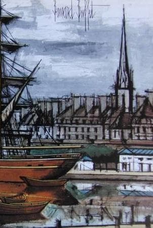 ベルナール・ビュッフェ「Saint Malo,le brick」希少画集の額装画