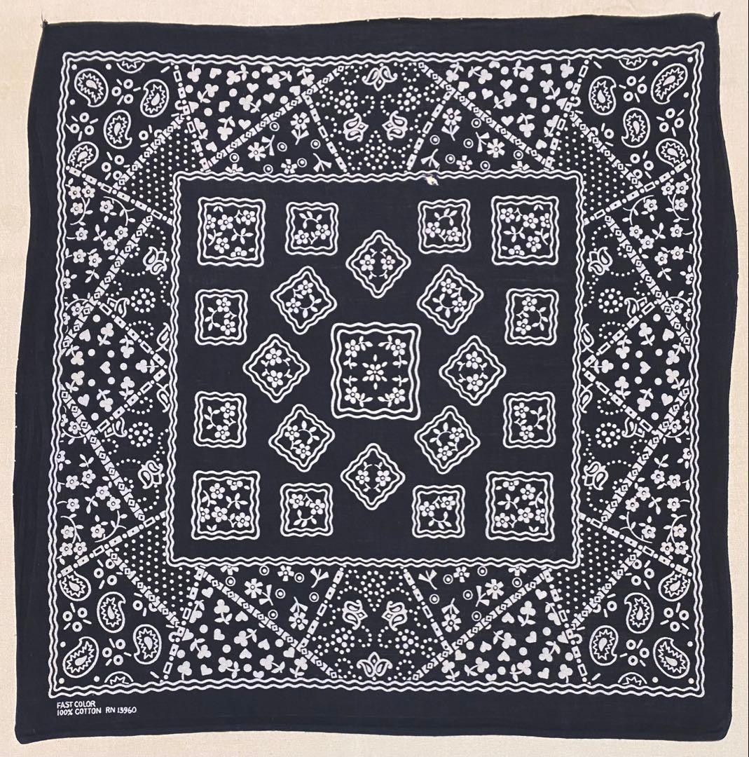 レアカラー ブラック クッキー パリス 13960 ビンテージバンダナ 1582