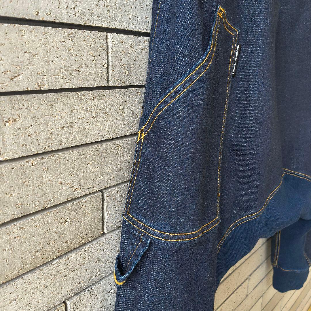 ♠【メルシーボークー】✨美品　サルエルデニム　ストレッチ　インディゴ/藍色　L