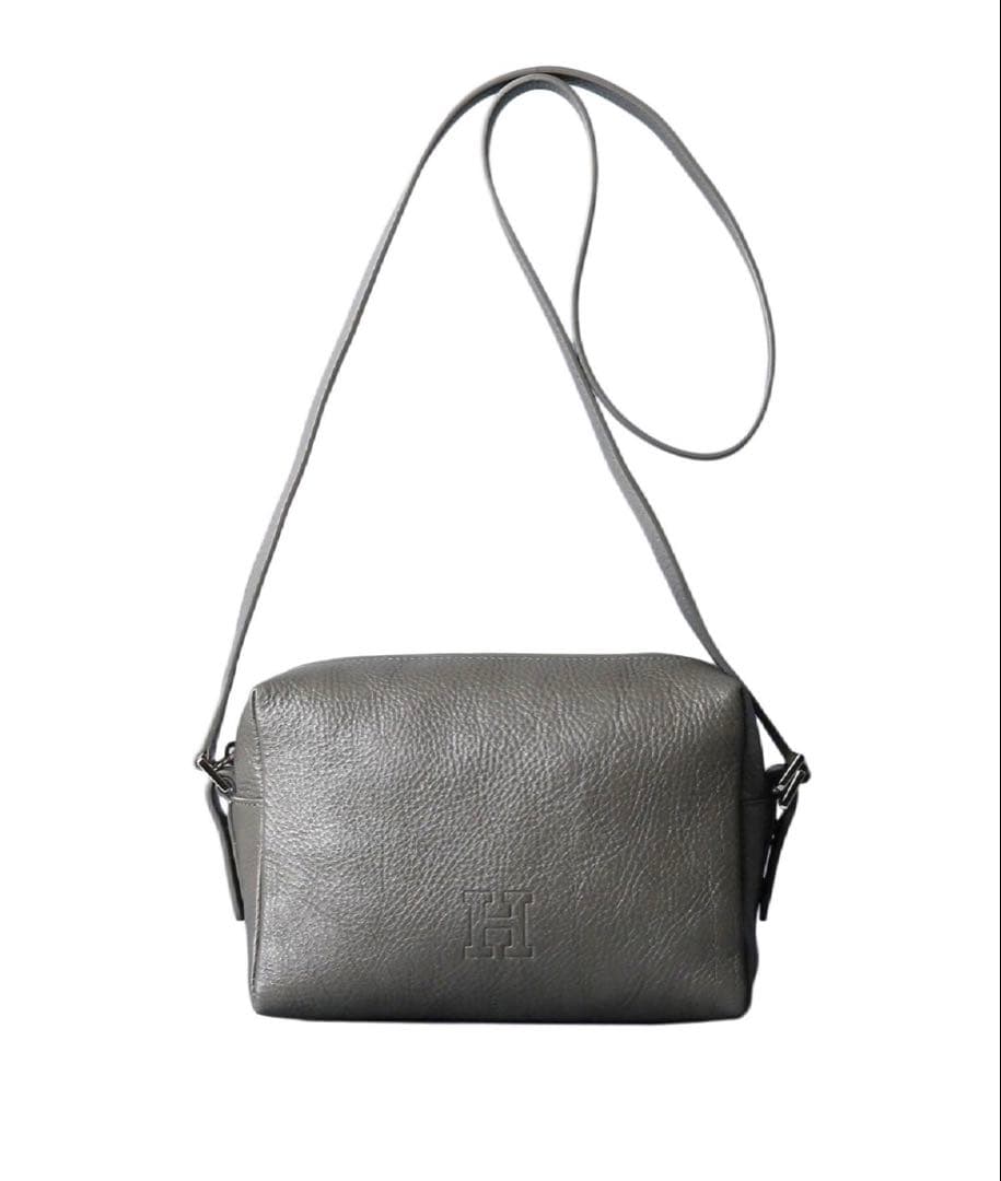 HIROFU【ヴィータ】レザーショルダーバッグ S 2WAY 本革　グレー