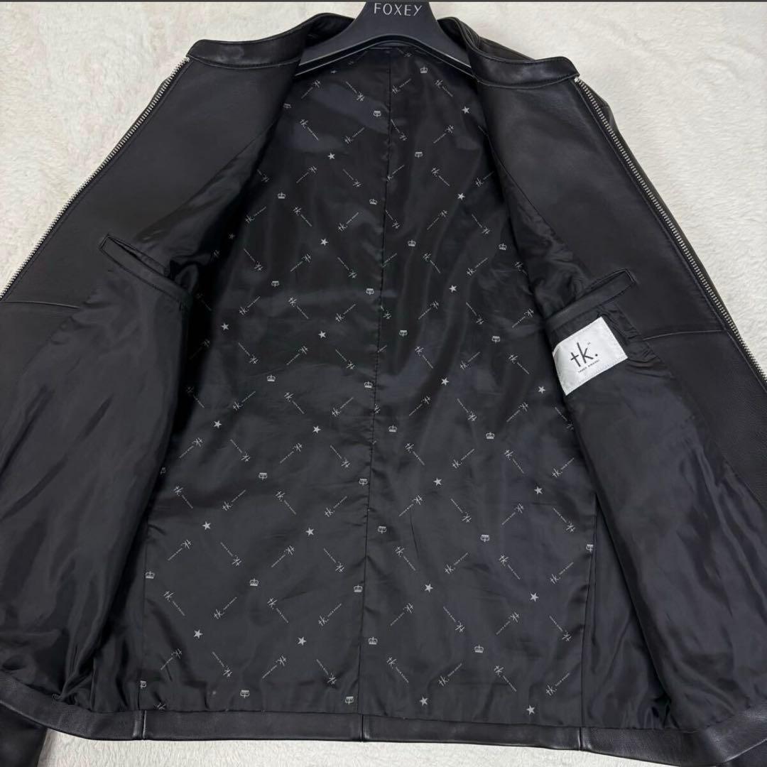 ✨️極美品✨️【M】タケオキクチ　ラムレザー　シングルライダースジャケット