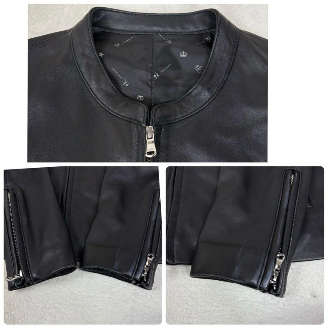 ✨️極美品✨️【M】タケオキクチ　ラムレザー　シングルライダースジャケット