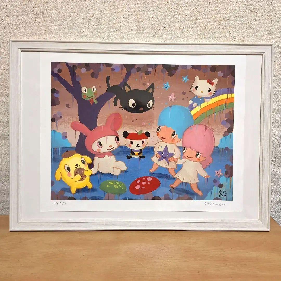 【希少・サイン入】ゲイリー・ベースマン×サンリオ 版画 49/150 額装済