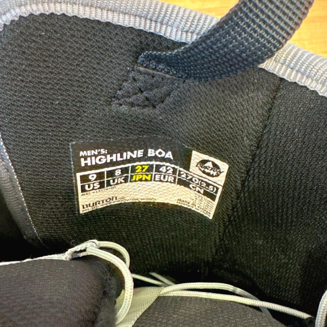 BURTON HIGHLINE BOA 27cm スノーボードブーツ ほぼ未使用