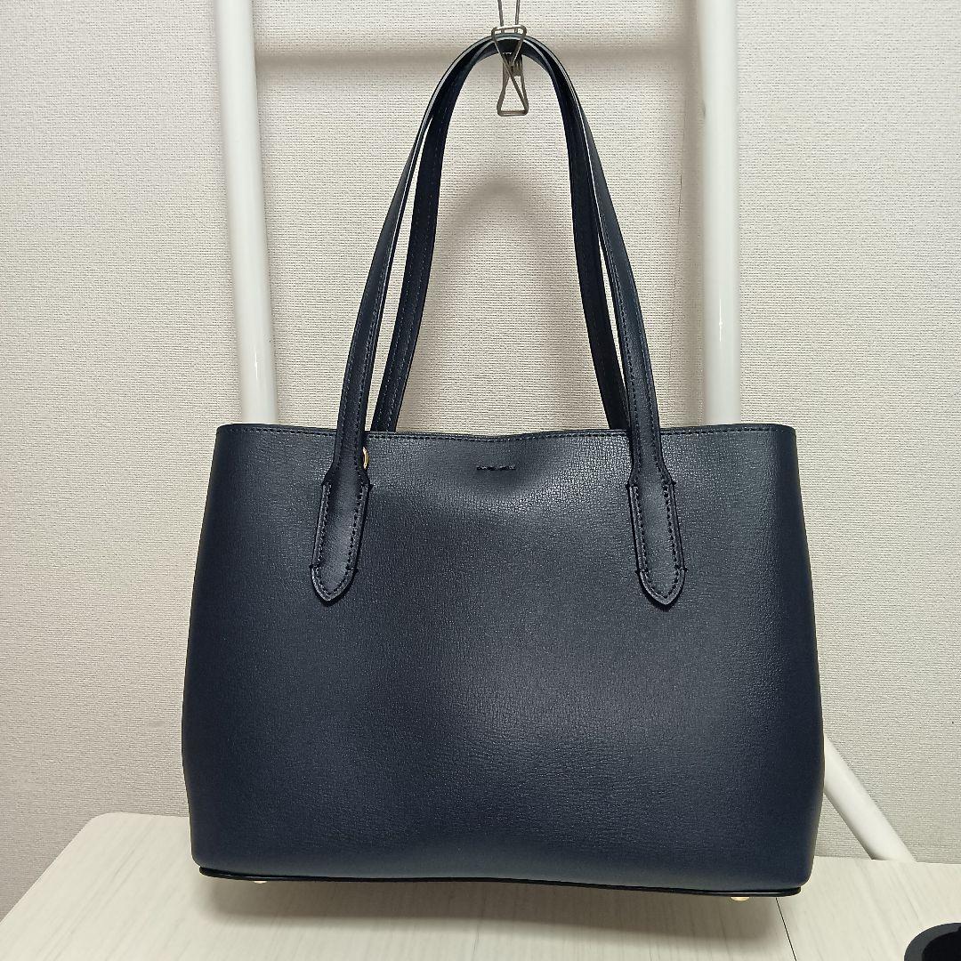 【美品】コーチ COACH レザートートバッグ　F73277 ネイビー