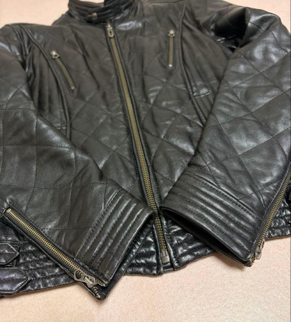 美品Men's Bigi Quilted Lamb Leather Jacket