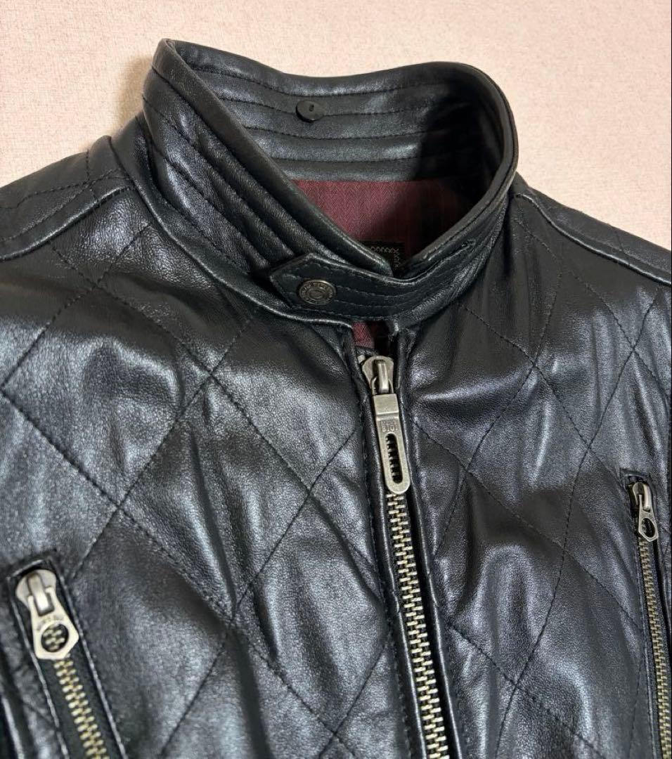 美品Men's Bigi Quilted Lamb Leather Jacket