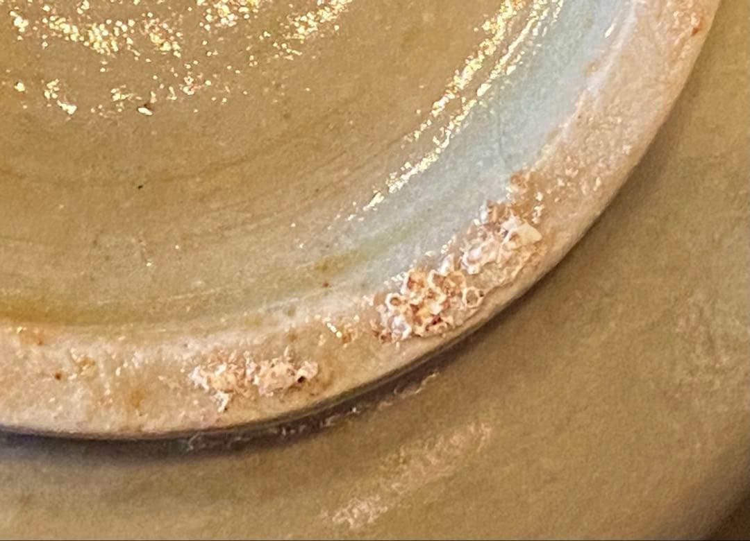 緑青磁　水滴・一輪挿し　鑑賞台付 沈船品 ヴィンテージ　レア 中国　台湾茶器