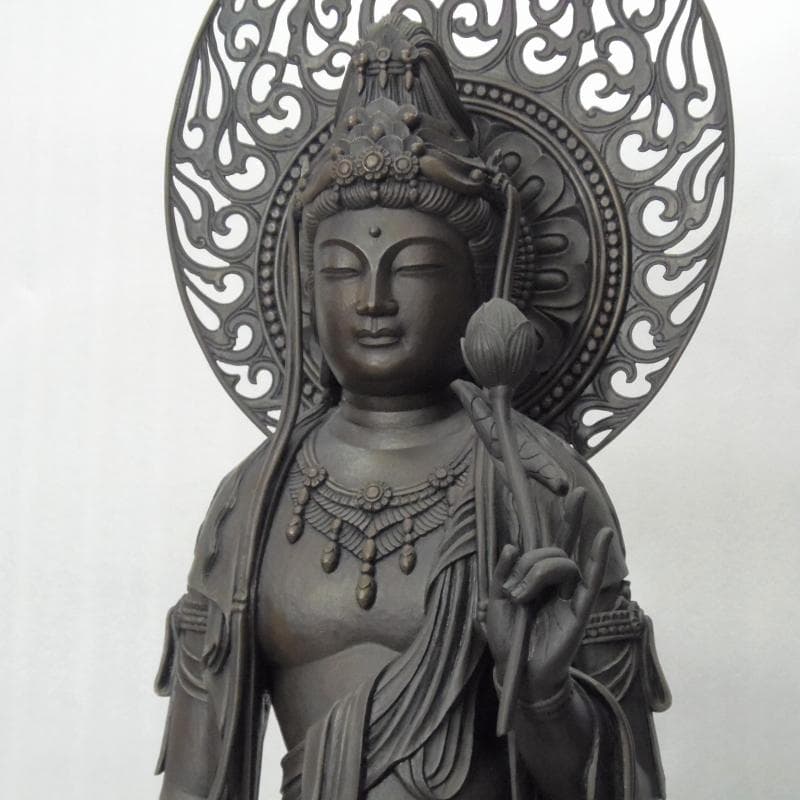 Ｂフライデー★ブロンズ製 聖観音菩薩像1.8尺立★高さ：約93cm