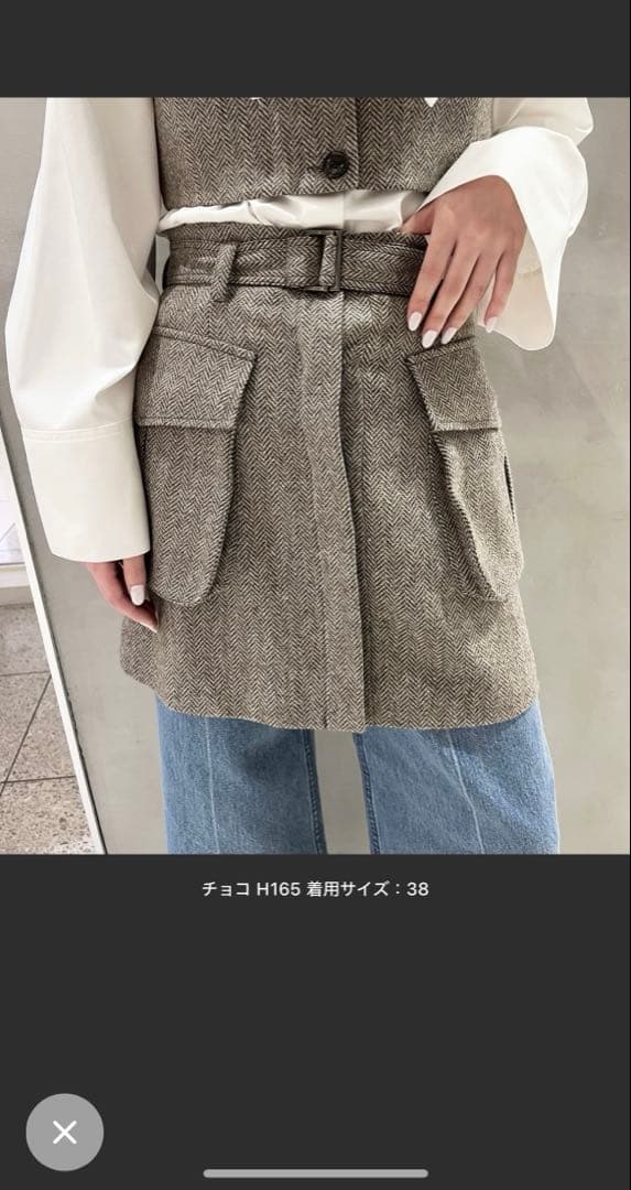 IENA LA BOUCLE ヘリンボーンミニスカート