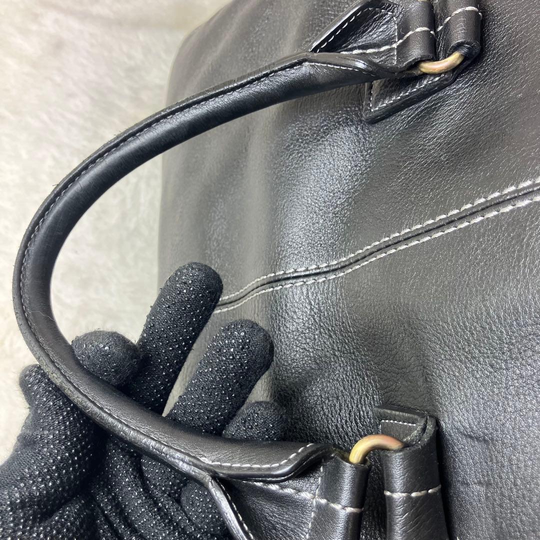 美品✨土屋鞄 プロータ ３室 2way レザー ステッチ ビジネスバッグ 黒