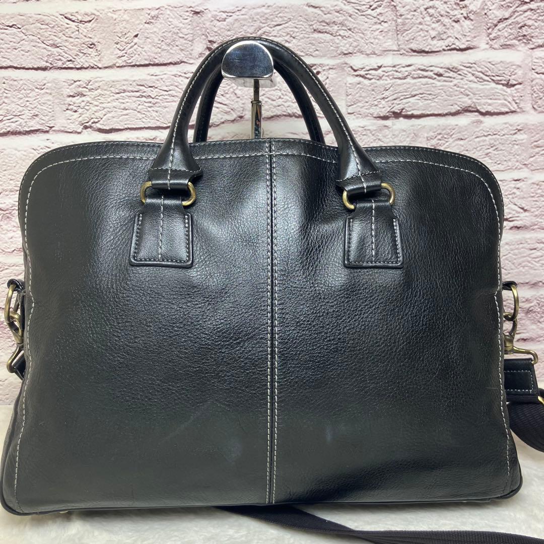 美品✨土屋鞄 プロータ ３室 2way レザー ステッチ ビジネスバッグ 黒