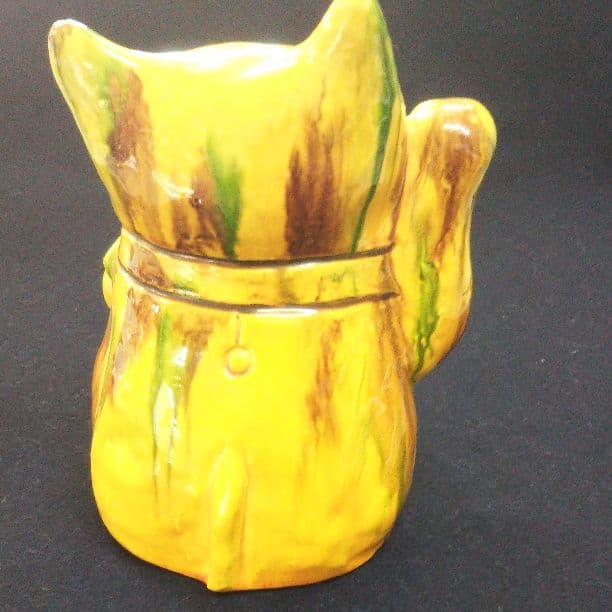 清水焼  猫三彩まねき猫（右手）