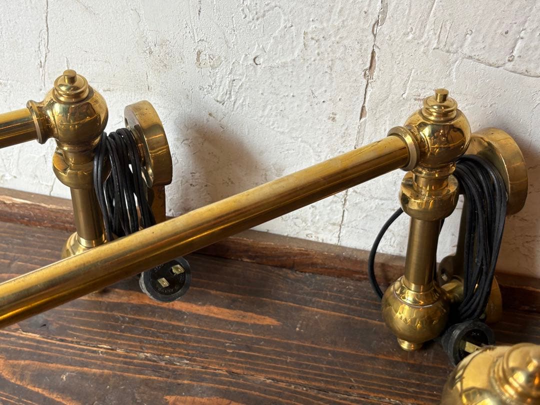 真鍮製アーム式ランプ 4灯