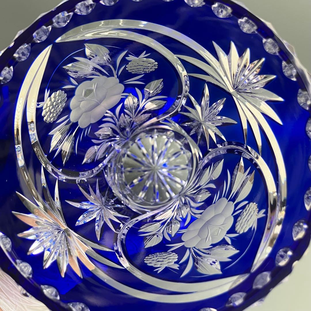 美品 ドレスデンクリスタル ガラス 花瓶 26cm フラワーベース ドイツ