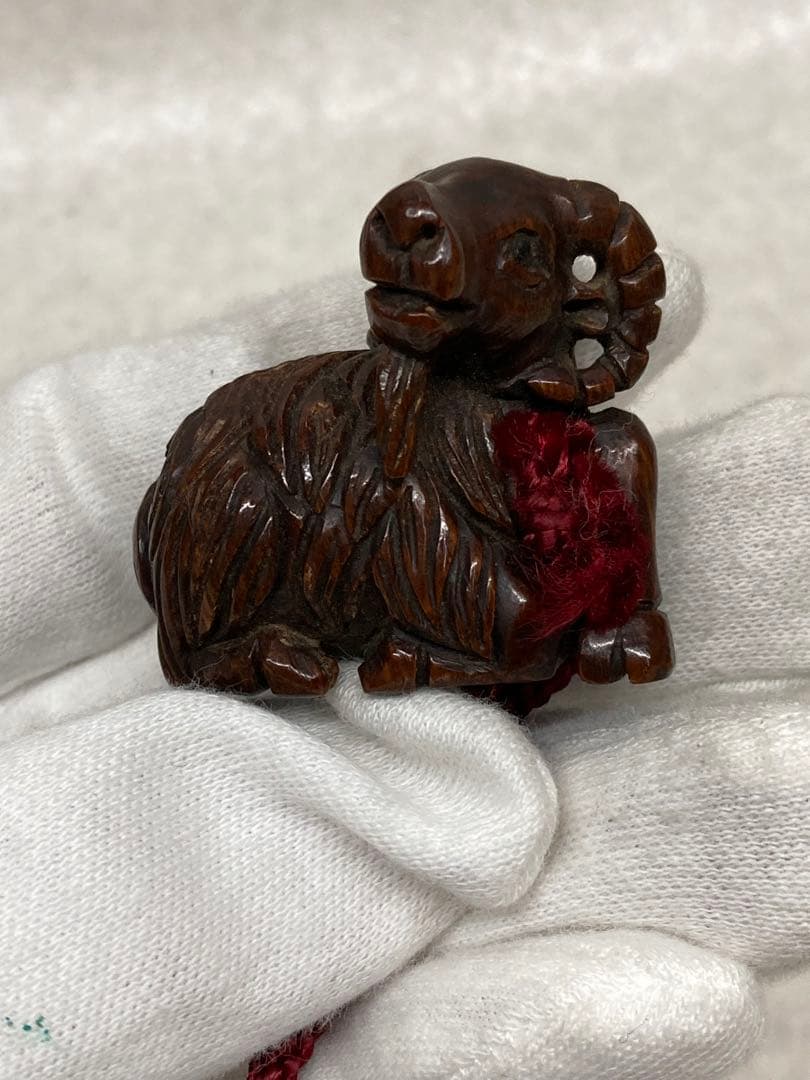 当時物 江戸時代～明治時代 印籠 蒔絵 漆器 3段印籠 玉石在銘 ヤギ根付