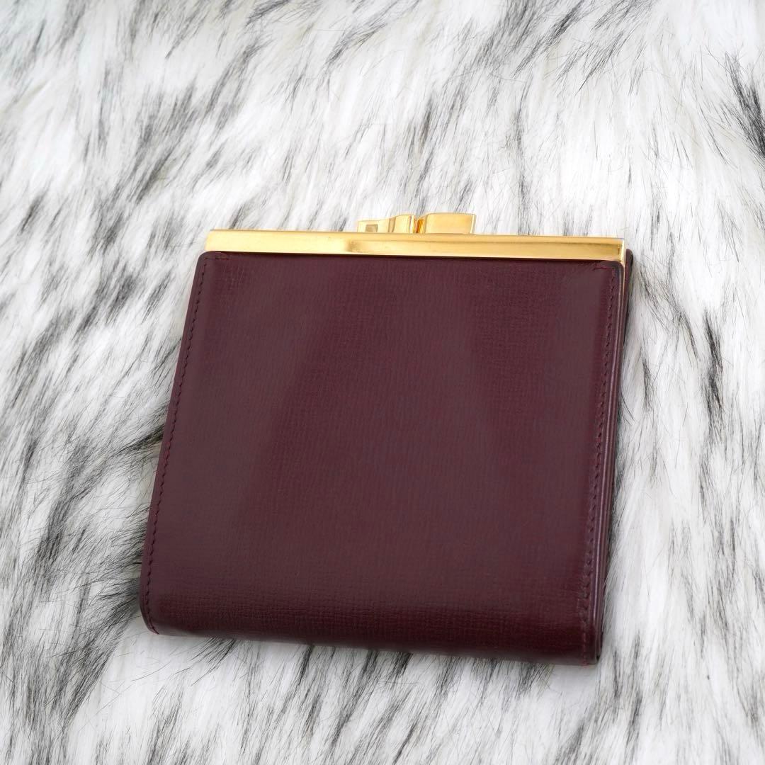 極美品　Cartier カルティエ　三つ折り財布　マストライン　ボルドー