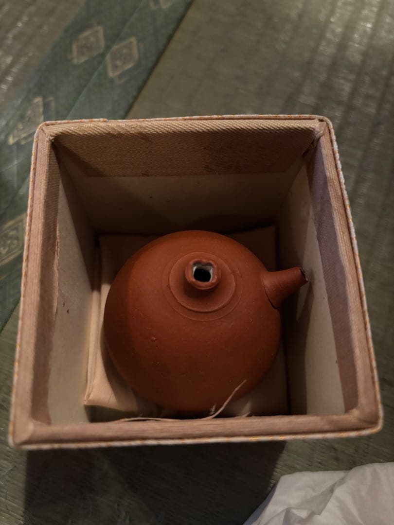 三代山田常山　梨皮 朱泥 水滴　人間国宝　稀少品　在銘