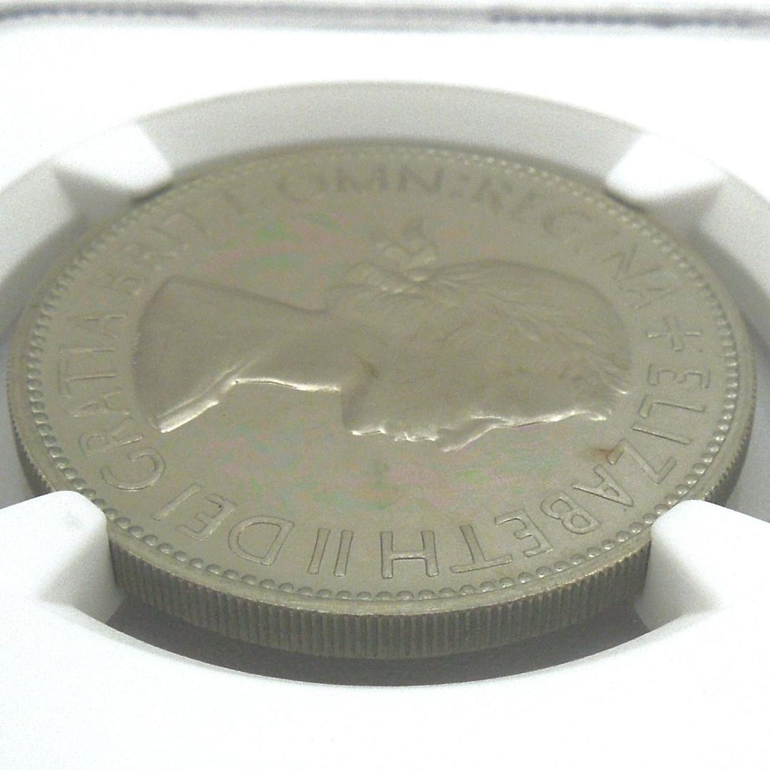 NGC PF65 UC 1953 英国 エリザベス2世 戴冠記念 ハーフクラウン