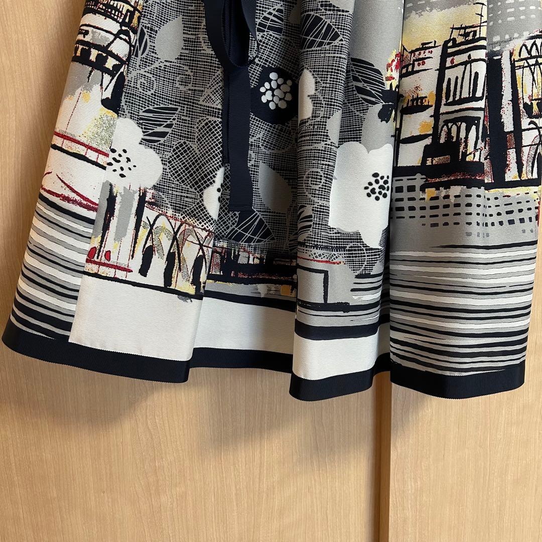 M’s gracy エムズグレイシー　フラワー×風景柄タックススカート　フレア