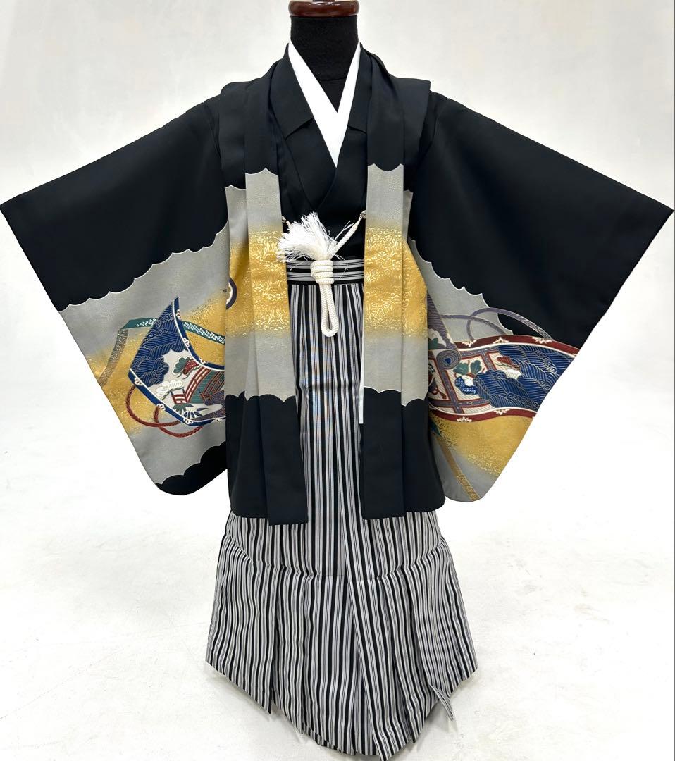 七五三3歳 羽織・羽織紐・着物・長襦袢・袴・帯・懐剣・ 肩上げ済み