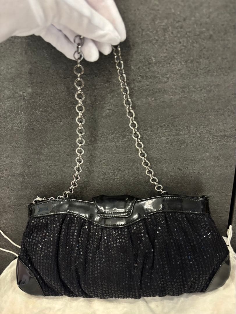 フェラガモ　ガンチーニ　ストーン　スパンコール　パーティーバッグ