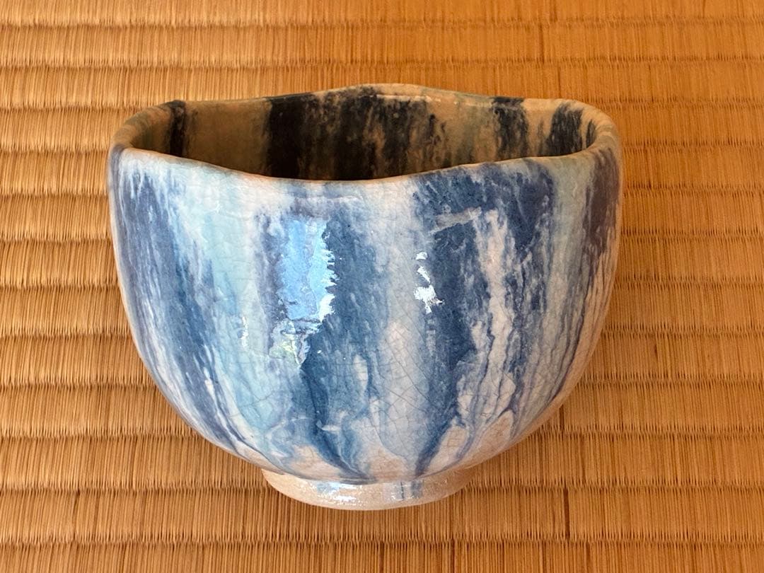 茶道具　楽焼『流水茶碗』　7代目和楽 作