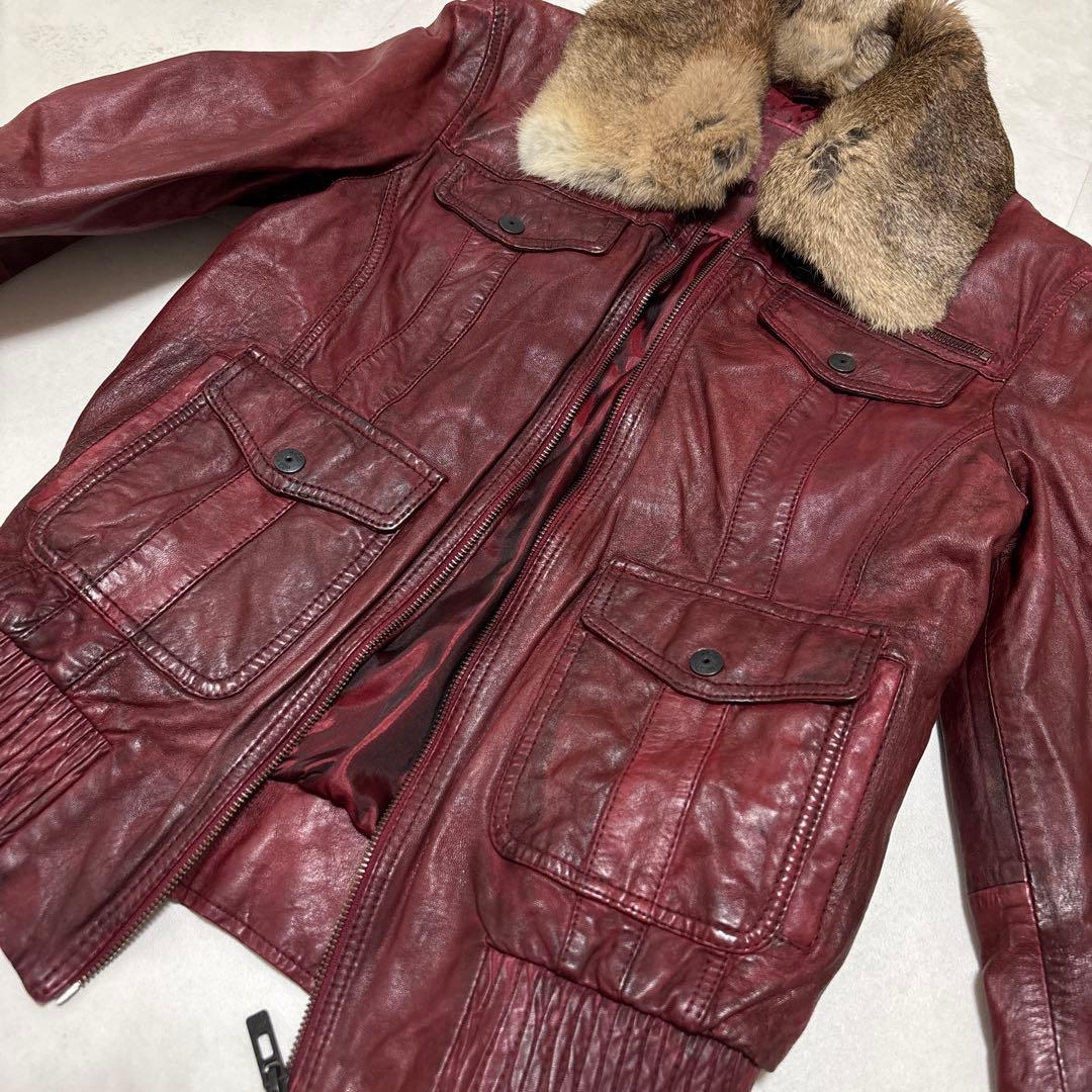 本日限定値下げ！US製 本革 リアルファー レザージャケット ギャル男 お兄系