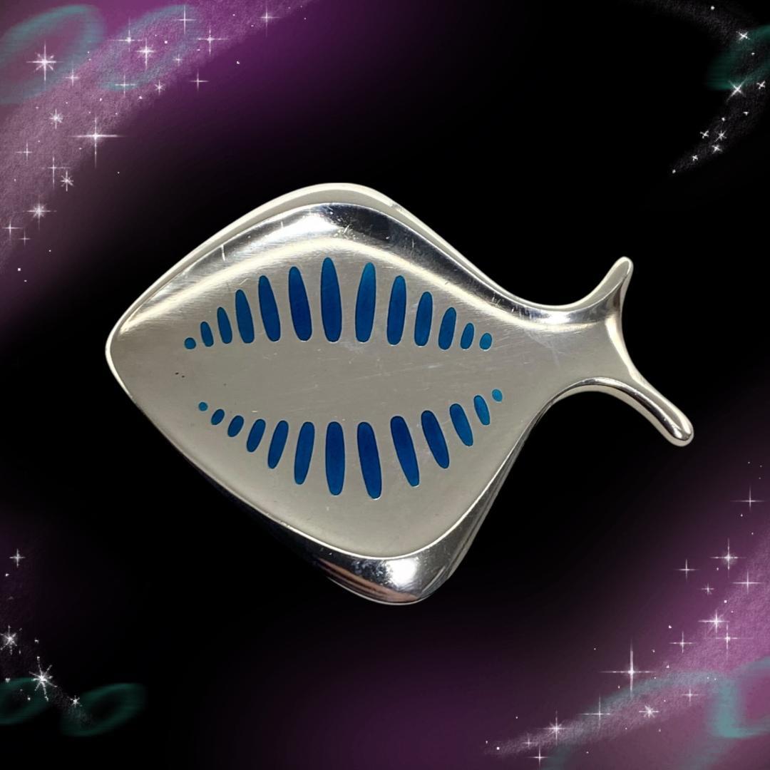 希少　美品ジョージジェンセン　ブローチ　ヘニングコッペル　343　魚　SV925