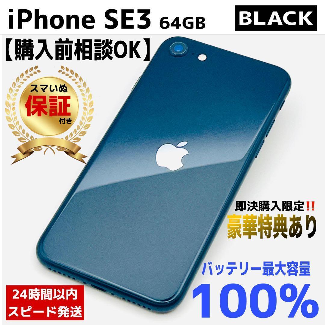 【整備済・保証付】iPhone SE3 64GB Black｜SIMフリー