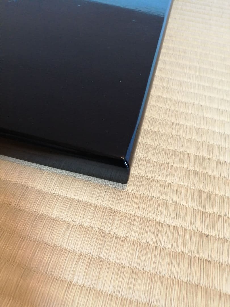 【茶道具】橋口宗榮造　黒掻合わせ塗長板　藪内流　長板82