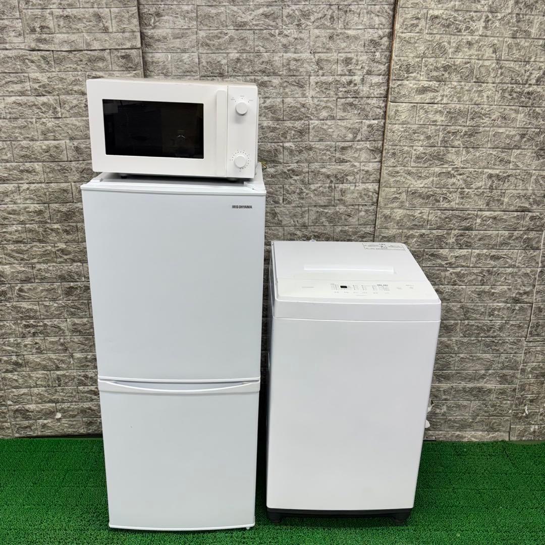575 ホワイト　冷蔵庫　洗濯機　フラットレンジ　セット　小型　一人暮らし　綺麗