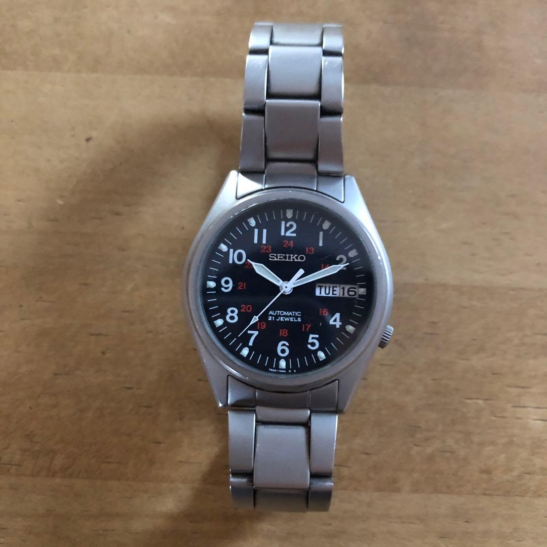 SEIKO 自動巻き時計 ネイビー　価格交渉OK