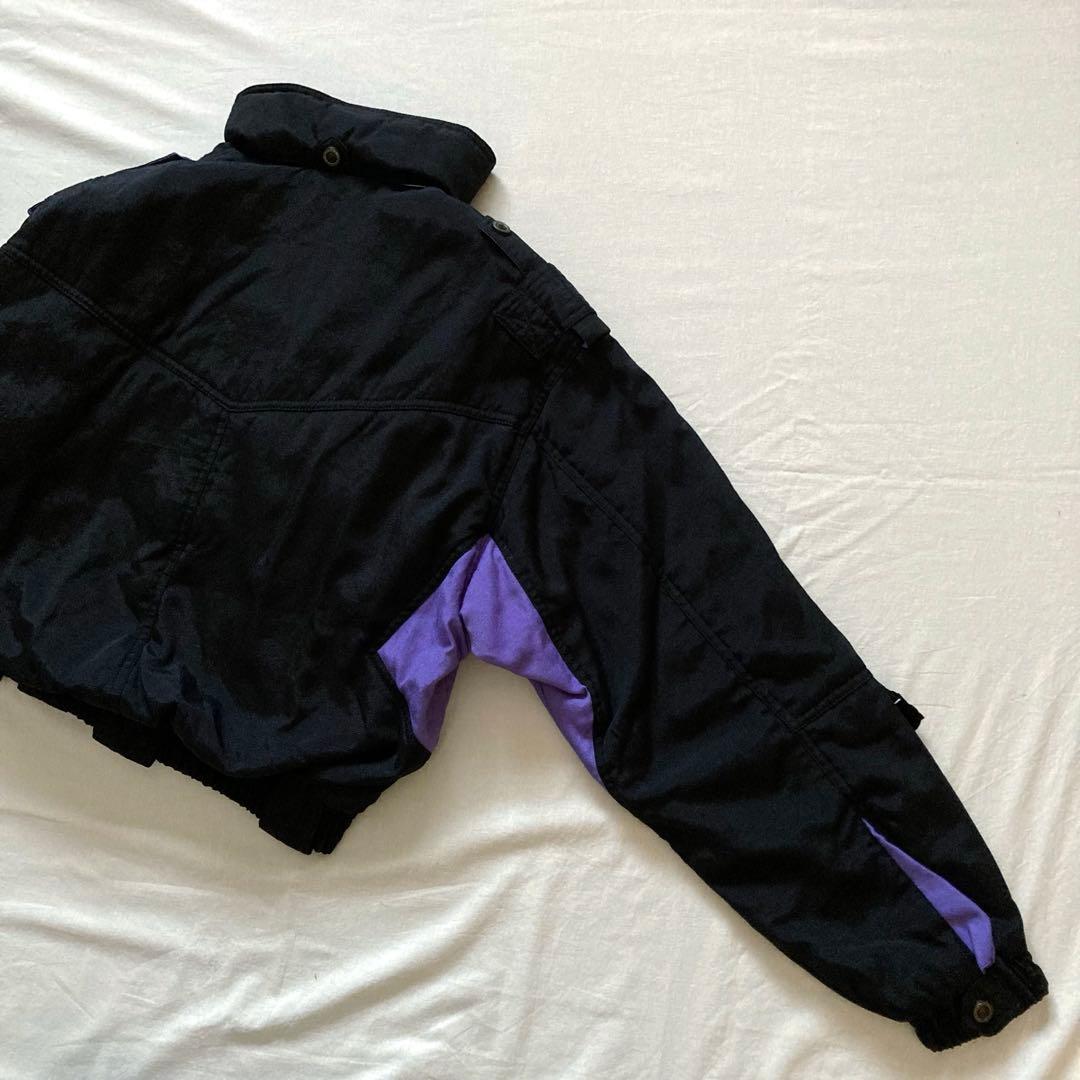 90s vintage shell black bomber jacket 短丈