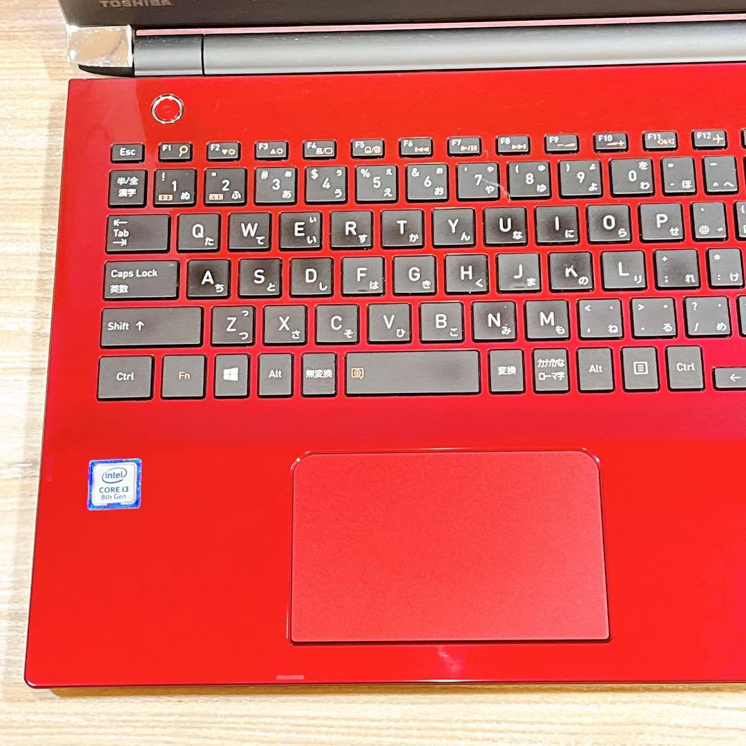 【美品】第8世代i3✨すぐ使える薄型ノートパソコン✨人気の赤✨フルHD✨カメラ付