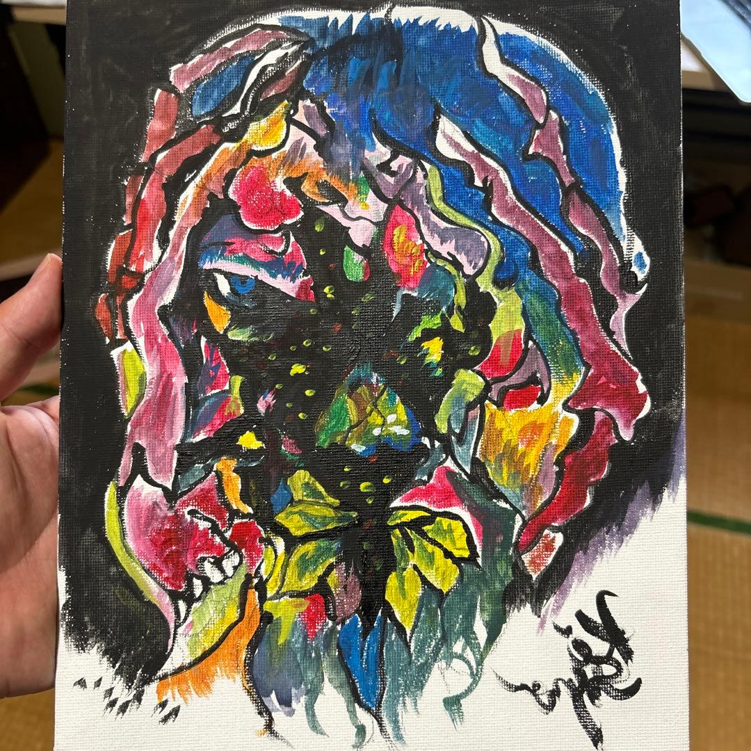 水彩絵、人の顔