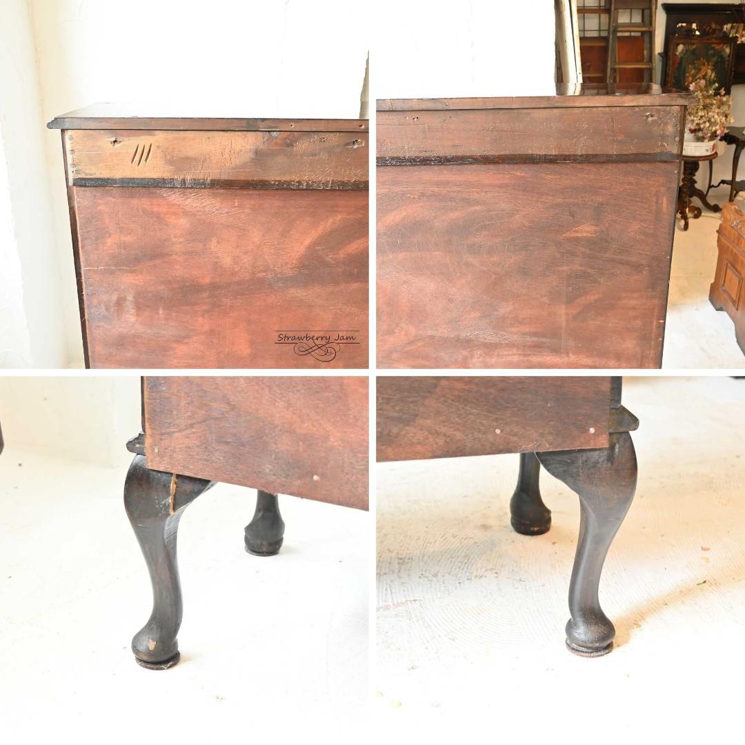 L3103-85 英国アンティーク ガラスキャビネット 食器棚 マホガニー