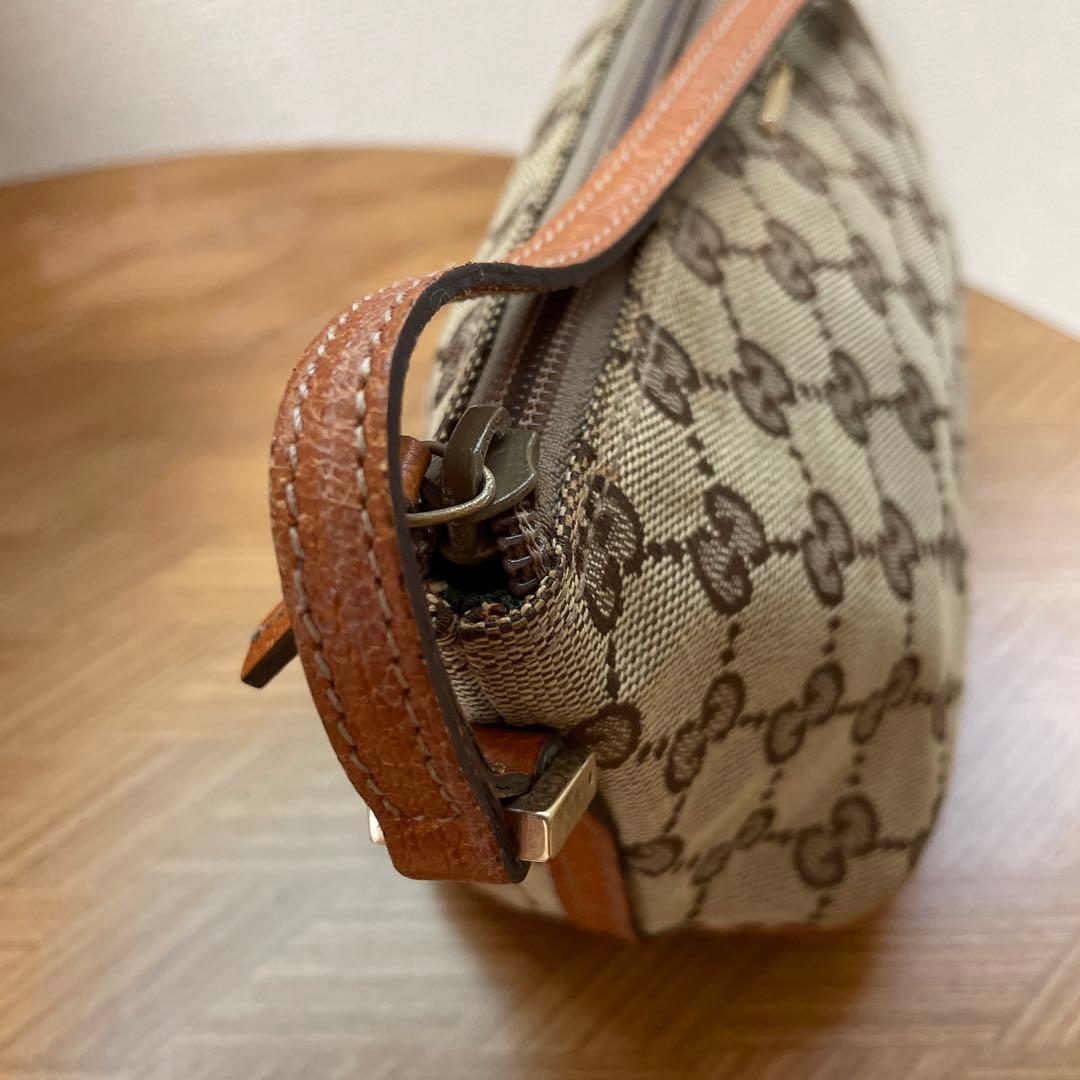 【美品】GUCCI ミニハンドバッグ　アクセサリーポーチ　GG柄　レザー