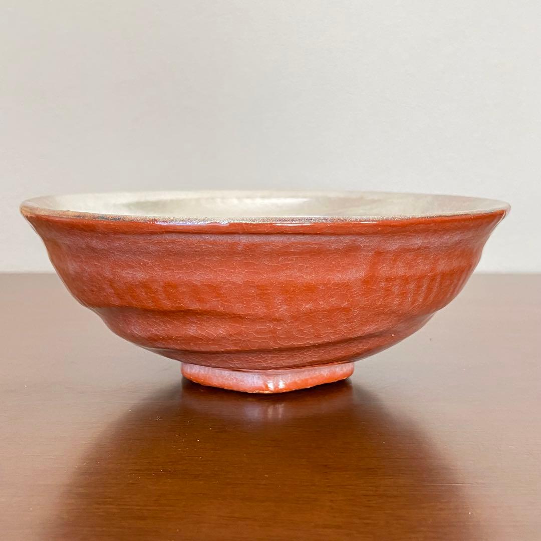 赤楽 嶋台茶碗　佐々木松楽　共箱入　茶道具　茶器　茶盌　伝統工芸品