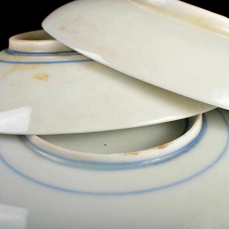 和食器　瀬戸焼　古瀬戸　染付　桜メダカ文　盛塩皿　皿　十三客　V　R7265