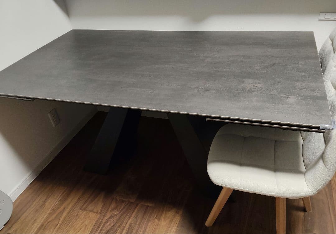 sashikei セラミックダイニングテーブル グレー 　伸縮式