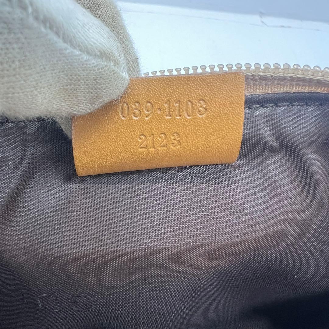 【極美品】グッチ GG ハンドバッグ アクセサリーポーチ キャンバス レザー