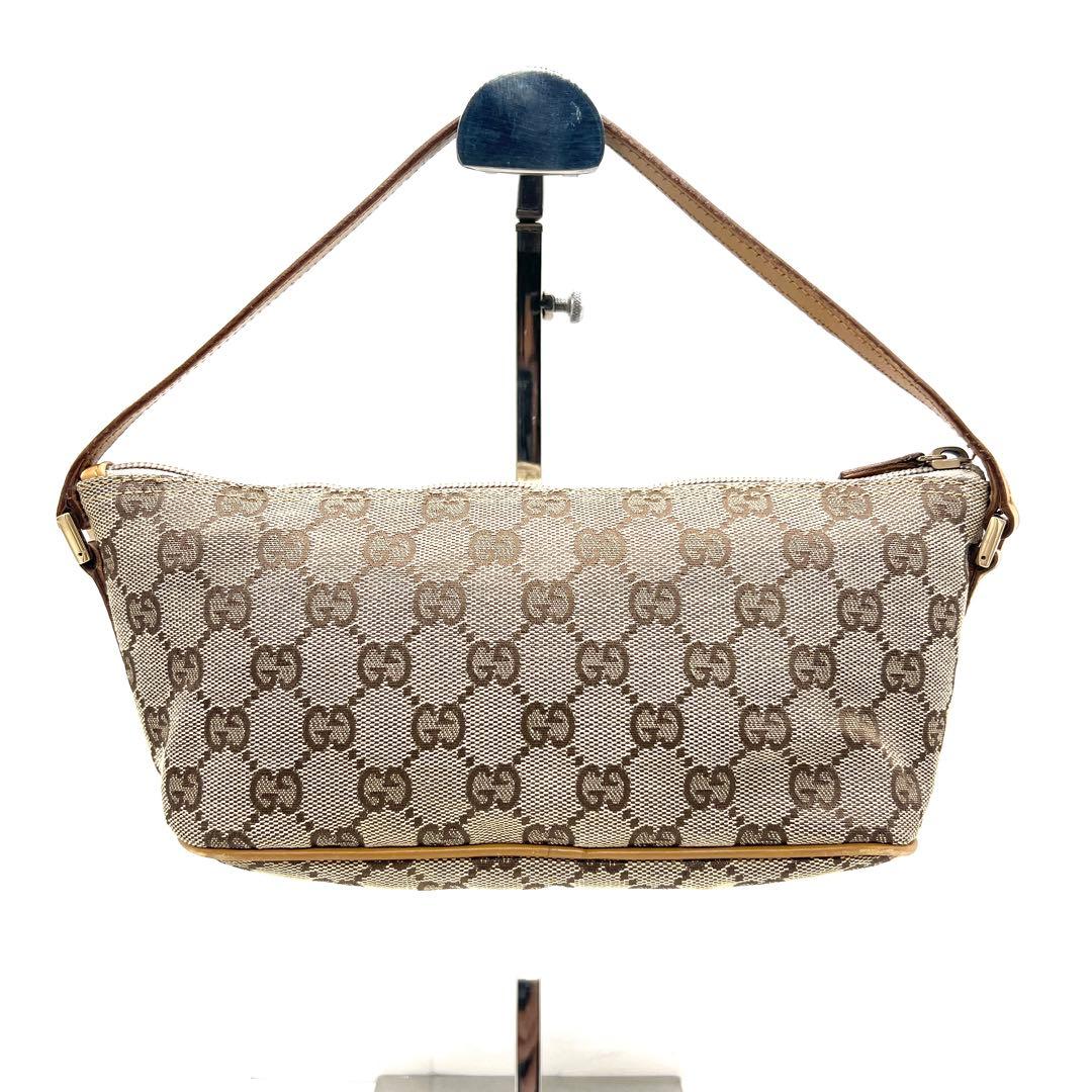 【極美品】グッチ GG ハンドバッグ アクセサリーポーチ キャンバス レザー