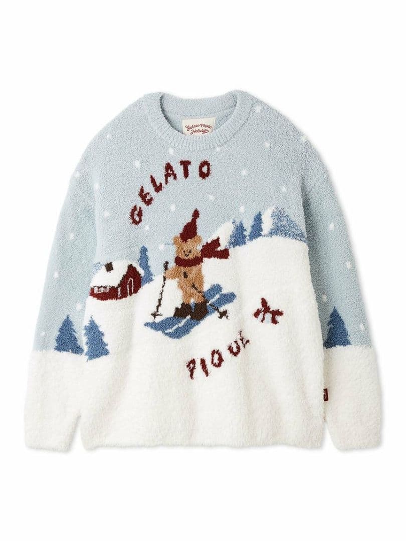 新品ジェラートピケ♡HOLIDAY♡スキーベアジャガードプルオーバー　ミント