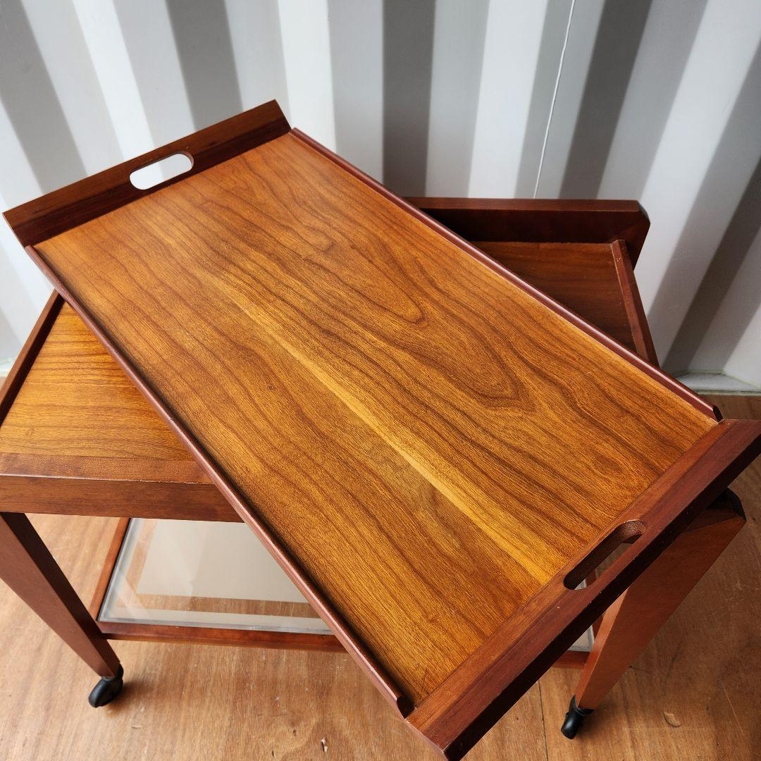 ヴィンテージ　天然木 サービスワゴン キッチンワゴン トロリーワゴン